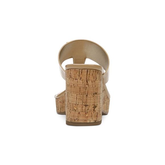 NWT SAM EDELMAN Womens Beige Yardlie Toe Wedge Slip On Sandals Shoes 8.5 M - Picture 2 of 5